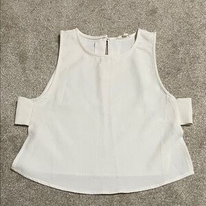 Silence + Noise White Womens Cutout Shoulder Tank Top